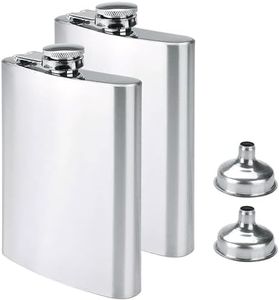 Willingood 2 x Stainless Steel Hip Flask and Funnel, 8 oz. 227 ml, Suitable for Carrying Alcohol