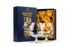 Large 21 oz Crystal Brandy and Cognac Snifter Glasses | Set of 2 Short Stem Giant Sniffer Bowls | Drinking and Tasting Glassware for Bourbon, Scotch, Armagnac, Rum, Liquor