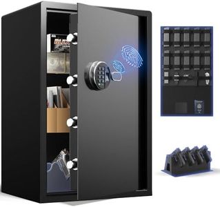 Grimtron Biometric Gun Safe (3.46 cu. ft.) – Quick Access Multiple Handgun Storage with Fingerprint & Backlit Keypad, Secure Pistol Safe Box with Door Organizer & Gun Rack
