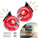 Animgrth 12V 300DB Super Loud Truck Train Air Horn, Electric Snail Double Horn, Waterproof Horn Replacement Kit for Any 12V SUV Motorcycle Pickup Jeep Lorries Cars Boats (2PCS）