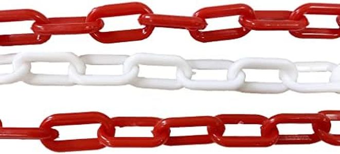 Chaîne Plastique Rouge Blanc 25M - 6MM