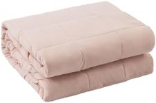 ZonLi Weighted Blanket (48"x72", 15lbs,Light Pink) for Adults, High Breathability Heavy Blanket, Soft Material with Premium Glass Beads