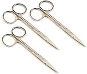 Iris Micro Dissecting Lab Sharp Scissors, 4.5" (11.43cm) Fine Point Straight, Stainless Steel (Pack of 3)