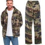 Arctic Storm Waterproof Rain Suit Hooded Jacket & Trousers Set Camo