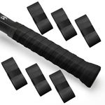 BACKSPRAY Tennis Racquet Grip Tape, 6-Pack Replacement Overgrips(Black)