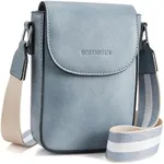 BOSTANTEN Small Crossbody Bags for Women Trendy Leather Phone Wallet Purses Handbags Adjustable Guitar Strap