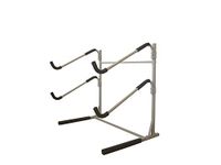 SPAREHAND Freestanding Dual Storage Rack for 2 SUPs or Surfboards, Tools-Free Assembly, Pebble Silver Finish