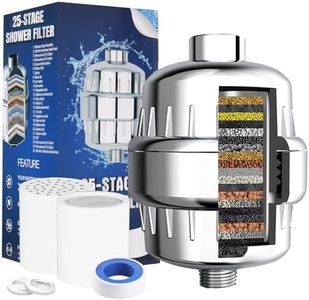 25 Stage Shower Filter with Vitamin C for Hard Water - Water Softener Shower Head Filter with Replaceable Multi-Stage Filter Cartridge to Remove Chlorine,Heavy Metal