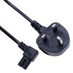 2 Pin Mains Power Lead Fig Figure 8 Right Angle Flat Cable Compatible with Samsung Panasonic JVC Philips LG Sony TV | Canon Pixma HP Brother Epson Printer | Asus Toshiba Laptop Charger UK Wall Cord 2m