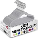 Utopia Home Kids Hangers Velvet (Pack of 50) - 11 Inch Durable Baby Hangers for Closet - Perfect Toddler Hangers for Everyday Use (Grey)