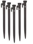 Fitfix® Plastic Tent Stakes/Ground Pegs Heavy Duty and Larger Durable Spike Hook for Campings Outdoor and Garden Lawn, Sturdy Canopy Stakes Accessories Suitable for Sand Beach Woods (Black, 20)