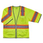 Ergodyne unisex adult Two-tone Hi-vis Class 3 Two Tone Hi Vis Surveyor Vest Zipper, Lime, Large-X-Large US