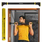 The Cube Club Pull Up Bar Adjustable Length (94Cm-115 Cm) Hanging Rod For Height Increase Without Screws Home Workout Chin Up Bar With Locking Mechanism (Max Load 200Kg,1 Year Warranrty),Black