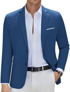 COOFANDY Mens Suit Jacket Slim Fit Two Button Blazer Lightweight Casual Sport Coats, Navy Blue, Medium