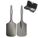 tonchean Clay Spade for Breaker 1-1/8" Hex Shank Shovel Electric Scoop Chisel Bit Jack Hammer Bits Spade Chisel Bit with Carrying Case for Electric Breaker 17.3" × 5.3"