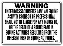 Massachusetts Equine Sign Activity Liability Warning Statute Horse barn Stable