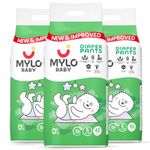 Mylo Baby Diaper Pants Small (S) Size 4-8 kgs (126 count) Leak Proof | Lightweight | Rash Free | 12 Hours Protection | ADL Technology