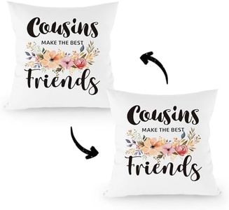 FLDAS Cousin Gifts for Women Pillow Covers 18x18, Cousins Gifts Pillow Cases, Gifts for Cousins Female Cousin, Cousins Make The Best Friends Reversible Pillows Decorative Throw Pillows Cover