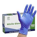 [100 Count] Nitrile Disposable Gloves - 4 mil. | Latex Free and Rubber Free | Non-Sterile Powder Free | Safety Work Gloves… (Large)