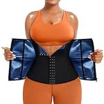 Ursexyly Women Waist Trainer Trimmer Corset Weight Loss Tummy Wrap Workout Belt Sweat Belly Band Sports Girdle Sauna Suit Black