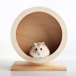 Seahelms Wooden Hamster Wheel, Small Pets Exercise Wheel, Mute Running Spinner Wheel for Rest And Exercise of Syrian Hamsters, Gerbils, Rat, Mice, Dwarf, Small Chinchilla (S,Φ/ 15cm)