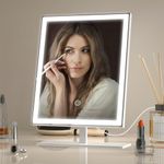 AUATZ Vanity Mirror with Lights, Lighted Makeup Mirror with 3 Color Modes, Dimmable Light, Hollywood Vanity Makeup Mirror with Smart Touch Control, Gift for Teen Girl/Women (12in. White)