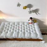 PShomes Organic GOTS White Cotton Baby Mattress for Kids Under 2.5 Years | 4x2 Feet (122x61 cm) Foldable, Handmade, Hypoallergenic, Breathable | Rash-Free, No Chemicals (Non - Box - Large, 4x2FT.)