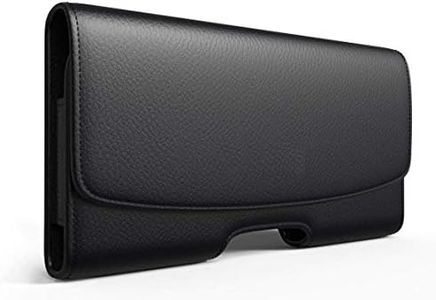 ELICA Leather Black Texture with Magnetic Lock Phone Belt Bag Cover/Holder Pouch for Apple iPhone 13 mini 5.4"