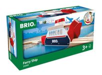 BRIO World Harbour Ferry Ship Toy Boat for Kids Age 3 Years Up - Wooden Railway Accessories & Add Ons