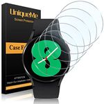 [5 Pack]UniqueMe Designed for Samsung Galaxy Watch 6/5/4 44mm Screen Protector Tempered Glass, [Anti-Bubble] HD Clear Anti-Scratch Screen Protector for Smartwatch