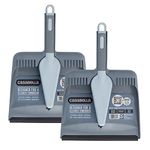 Casabella Dustpan and Brush Set, Blue & Gray, 2-Pack