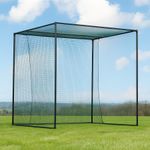 FORB Freestanding Golf Cage & Net - 10ft x 10ft x 10ft | Home Driving Range – Professional Outdoor High Impact Hitting Cage | Premium Netting + Impact Panel & Strong Poles