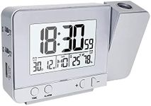 Projection Alarm Clock - Digital Projector Clock with 180° Rotatable Projector Alarm Clocks for Bedrooms, 4-Level Brightness Dimmer, USB Charging Port, Dual Alarm Clock for Heavy Sleepers