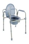 PEPE - Commode Chair for Seniors, Bedside Commode, Portable Toilet Seat Chair, Over The Toilet Seat, Toilet Commode Chair, Adjustable Height, Grey Commode Chair Grey