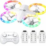Holy Stone Colorful Lights Drone HS180 LED Mini Drone for Kids Beginners, RC Quadcopter with 3 Batteries 21 Min Flight, Easy to Fly, One Key Start, Altitude Hold, 3D Flips, Circle Fly, Headless Mode, Great Gift Toy