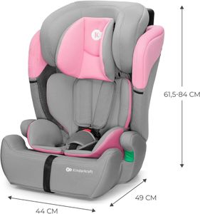 Kinderkraft Comfort UP Car Seat – Pink, Adjustable Child Safety Seat