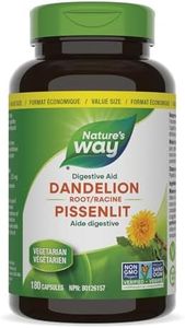 Nature's Way Dandelion Root - Digestion Supplement – Diuretic Laxative - Non-GMO Verified - 180 Vegetarian Capsules, Value Size