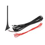 Eightwood Car Stereo FM AM Radio Antenna, Universal Roof Mount Amplified Antenna with 12V Power Wire DIN Plug Connector for Vehicle Car Truck SUV Radio Stereo