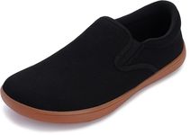 WHITIN Men's Wide Slip on Barefoot Shoes | Minimalist Sneakers | Elastic Collar, W863 | Black Gum, 11 Wide