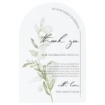 Crisky Arch Design Greenery Wedding Thank You Place Setting Cards, 100 Pcs, Chic and Elegant Wedding Table Centerpieces and Wedding Decorations, Wedding Supply, 4 x 6 inch