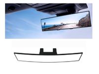 DPRO® Panoramic wide-angle Rear-view mirror Car universal fit Anti blind spot Safety. Large Vision Curved Center Fixing Clip Size 30 x 7.5 cms Enhanced Visibility for Cars SUV, CRV, Trucks