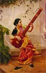 SCPmarts Kadambari by Raja Ravi Varma Framed Canvas Print on Wooden Frame (20x14 inch)