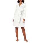 Amazon Essentials Women's Lightweight Waffle Mid-Length Robe (Available in Plus Size), Bright White, M