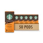 Starbucks by Nespresso Smooth Caramel, For NESPRESSO Original, Flavoured Blonde Roast, Notes of Buttery Caramel and Vanilla, NESPRESSO Coffee Capsules, 10 count, 5 Pack