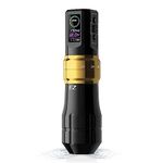 EZ Tattoo Machine - 6 Strokes 2.0, 2.4, 2.8, 3.3, 3.7, 4.2mmTattoo Machine Pen with OLED Digital Display 1600mAh Battery Power Tattoo Gun (P3 Pro Gloss Golden)
