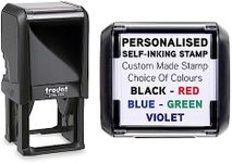 40mm x 40mm - Premium Personalised Custom Made Self-Inking Business Company Address Rubber Ink Stamp (4 Lines)