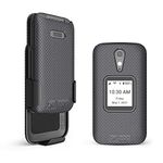 Case with Belt Clip for GreatCall Lively Flip, Jitterbug Flip2 Cell Phone for Seniors, Protective Snap On Cover with Belt Clip Holder Combo for Jitterbug Flip2 / Lively (Model: 4053S) - Grey