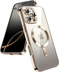 VONZEE Electroplating Transparent Clear Logo Cover for iPhone 16 Pro Case, Compatible with Magsafe, Full Body & Individual Camera Protection for Each Lens for Men & Women (Desert Titanium)