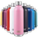 Polar Gear Stainless Steel Water Bottle - 500ml Vacuum Insulated Metal Water Bottle, Double Wall, Leakproof Drinks Bottle - 12H Hot, 24H Cold - Perfect for Work, Travel, Sports, Gym (Pink)