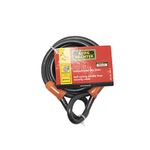 Burg Wachter 122C Double Loop Vinyl Coated Multi-Stranded Braided Steel Cable, Black, 12mm x 2.1m